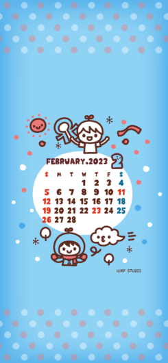2023年2月iPhone壁紙カレンダー