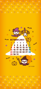 2023年10月iPhone壁紙カレンダー