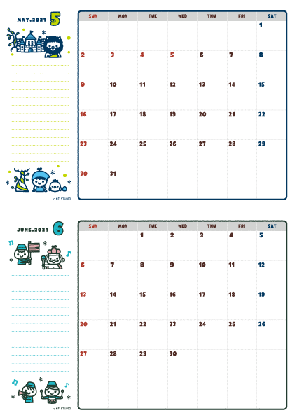 2021年05-06月カレンダー